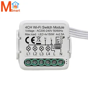 Módulo de interruptor inteligente Tuya, Automatización del hogar, 2 vías, WiFi, 1/2/3/4 canales