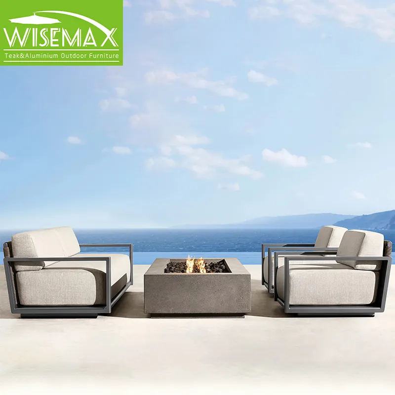 WISEMAX mobilya açık kesit kanepe alüminyum çerçeve su geçirmez kumaş yumuşak arkalığı döner balkon veranda için dinlenme koltuğu