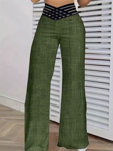 <span class=keywords><strong>Pantalon</strong></span> décontracté taille haute ajouré pour <span class=keywords><strong>femme</strong></span>, coupe droite et ample, jambe large, collection été 2026 - Product Image 2
