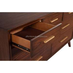 High Quality 7 <strong>Drawer</strong> Wood Dresser in <strong>Walnut</strong> Brown Wooden Chest of <strong>Drawers</strong> - Product Image 6