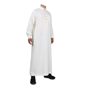 Estilo islámico <span class=keywords><strong>Qatar</strong></span>í <span class=keywords><strong>de</strong></span> manga larga para hombre Thobe Color sólido diseño Jalabiya con manga <span class=keywords><strong>de</strong></span> puño - Product Image 5