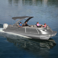 Bateau de fête Tritoon de luxe 2025 avec une belle terrasse, yacht ponton en aluminium de loisirs à vendre pour la pêche et les sports