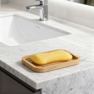 Porte-savon en bambou, porte-savon en <span class=keywords><strong>bois</strong></span> pour la douche, la salle de bain, la cuisine avec plateau auto-drainant - Product Image 5