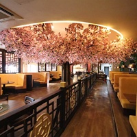 Kustom DIY 1-12m besar putih merah muda bunga ceri cabang pohon buatan Jepang bunga sakura pohon untuk Hotel restoran dekorasi