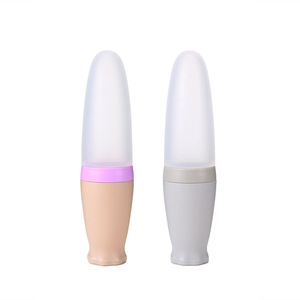 Cuillère-biberon personnalisable en silicone pour bébé, ustensile d'apprentissage pour nourrissons, motif uni, sans poignée, pour aliments complémentaires - Product Image 5