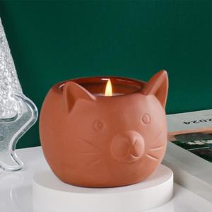 Vases, bols, pots, conteneurs, bocaux et boîtes <span class=keywords><strong>en</strong></span> <span class=keywords><strong>terre</strong></span> <span class=keywords><strong>cuite</strong></span> faits à la main, design moderne, pour bougies de Noël <span class=keywords><strong>en</strong></span> forme de chat, pour la maison, vente <span class=keywords><strong>en</strong></span> gros - Product Image 1