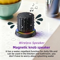Magnetic 5.3 untuk Kontrol Suara Lampu Atmosfer RGB Dudukan Ponsel Speaker Portabel Mini Tahan Air Suara Surround 360