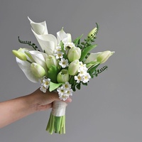 Bouquet de fleurs artificielles personnalisables, calla, lys, tulipe, élégant, style français, accessoires de photographie de mariage, décoration, ornement