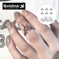Tatouage au stylo Boldink personnalisé, motif flamme minimaliste réaliste, art corporel, imperméable, longue durée (2 semaines), encre Jagua Juice