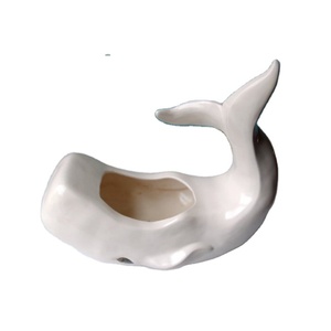 Jardinière de <span class=keywords><strong>baleine</strong></span> en céramique blanche, <span class=keywords><strong>Pot</strong></span> de fleur Vintage en porcelaine, vente en gros - Product Image 1