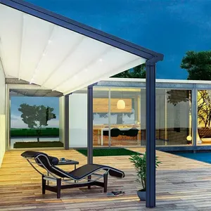 <span class=keywords><strong>Pergola</strong></span> moderne à toit métallique rétractable, auvent pliable rétractable pour patio, <span class=keywords><strong>pergola</strong></span> électrique extérieure - Product Image 1
