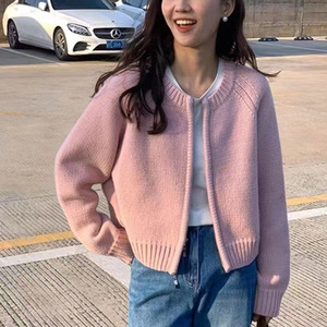 เสื้อคาร์ดิแกนถักสีเทาสำหรับผู้หญิงมีซิปแขนยาวเสื้อคลุมตัวสั้นหนาสำหรับฤดูใบไม้ร่วงฤดูหนาว 2026 - Product Image 3