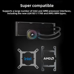 Refroidisseur de processeur à eau intégré Icue <span class=keywords><strong>Link</strong></span> Titan 360 Rx Rgb avec ventilateur à lévitation magnétique noir - Product Image 2
