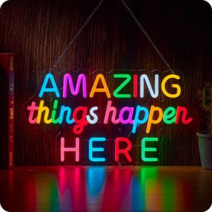 Insegna al Neon LED Personalizzata Neonawall, Decorazione Murale 'Cose Incredibili Accadono Qui' con Timer per Casa e Matrimoni - Product Image 1