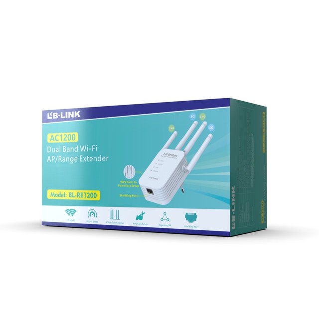 BL-RE1200 Wireless Repeater AC1200M 2.4G/5G Wireless Range Extender Indoor Wireless signal Amplifier