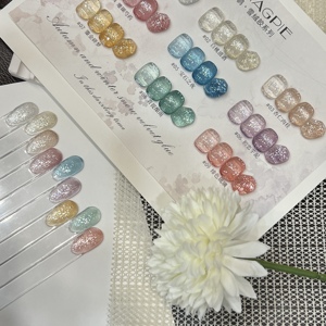 AILANUO Newest Upgraded 8 Colors Reflective Holographic Gel Polish Collection <b>Set</b> OEM Holographic Glitter Gel <b>Nail</b> Polish - Product Image 3