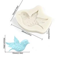 Moule en silicone antiadhésif de qualité alimentaire pour chocolat, fondant, pierre diffuseur, plaque en plâtre, motif colombe de Pâques, blanc, écologique, pour bricolage