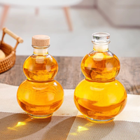 Bouteille en verre vide en forme de gourde 250ml 375ml 500ml pour spiritueux, jus de fruits, bouteille en verre personnalisée avec LOGO pour boissons gazeuses