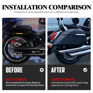 Sacoches Rigides <span class=keywords><strong>de</strong></span> <span class=keywords><strong>Moto</strong></span> Coffre Bagage avec Kit <span class=keywords><strong>de</strong></span> Fixation Robuste pour Touring Softail XL Suzuki <span class=keywords><strong>BMW</strong></span> - Product Image 6