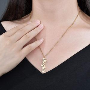 Collana fatigna di alta qualità in acciaio inossidabile collana da donna placcata oro alla moda con nome personalizzato <span class=keywords><strong>gioielli</strong></span> speciali a catena - Product Image 4