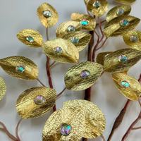 Branches de feuilles d'olivier scintillantes, poudre or et argent, fleurs artificielles pour couronnes de Noël, décorations d'arbre, de maison et de centre commercial, taille personnalisée