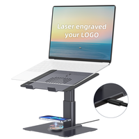 Ordinateur portable de bureau en métal Para De Dj Aluminium Support Riser Support Ascenseur Support pour ordinateur portable Réglable Nouveau chargeur sans fil