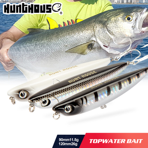 Leurre dur de surface Hunthouse Sparrow Pencil 90mm 11.5g avec yeux 3D, flottant, en plastique, pour la pêche - Product Image 1