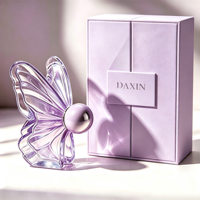 Flacon de parfum en verre à forme unique personnalisée, style papillon, 30 ml, 100 ml, flacon de parfum transparent de luxe avec vaporisateur à pompe pour femmes