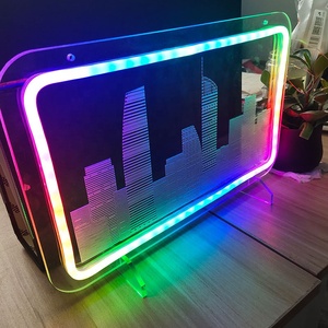 Custom Acrylic <strong>LED</strong> Light RGB Neon Frame Stand Glow <strong>Table</strong> <strong>Led</strong> Acrylic Sign Display Stand - Product Image 3