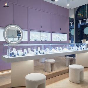 เฟอร์นิเจอร์ร้านขายเครื่องประดับแบบเป็นมิตรกับสิ่งแวดล้อมพร้อมไฟ LED ตู้โชว์ ชั้นวางสินค้า โซลูชั่นการออกแบบร้านค้าครบวงจร แหวน นาฬิกา - Product Image 3
