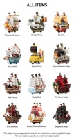 Authentique POPMART One Piece Grand Line Series Véhicules Figurines Boîte Mystère Anime Miniature Ornement de Bureau Vente en Gros