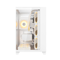 AntarcChill White Color Fashion Full View Full Tower Three Side Panel Tempered Glass Gaming Computer Case ATX PC Case