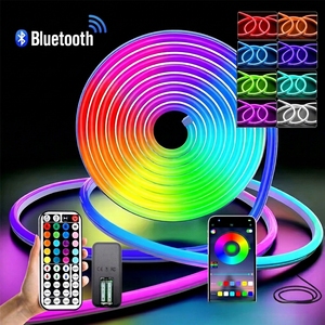   Luz de Neón <span class=keywords><strong>LED</strong></span> RGB con Sincronización Musical, Control por Aplicación Inteligente, <span class=keywords><strong>Tira</strong></span> Flexible, Retroiluminación para TV, Decoración para Dormitorio y Hogar, USB de 5V y para Exteriores - Product Image 1