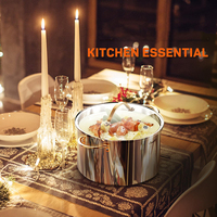 Casserole en acier inoxydable triplement de haute qualité couvercles en verre non toxique sauce de cuisine ragoût et marmite de cuisson