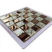 Miroir en verre biseauté brillant, mosaïque Art Déco, carrelage mural décoratif 12x12