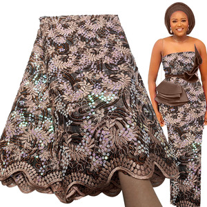 Tessuto di pizzo africano 2022 stilista abiti da <span class=keywords><strong>donna</strong></span> pizzo ricamato sequenza pizzo francese - Product Image 1