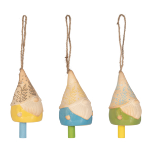 Campanelli a Vento in Ceramica a Forma di Gnomo, Decorazione da Giardino per Esterni, Ornamento Moderno per Piccoli Patio e Verande - Product Image 2