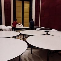 Table pliante de banquet, table de mariage, table ronde, capacité 5 à 12 personnes, design empilable pour économiser de l'espace, idéale pour les hôtels, les banquets, les restaurants, la location