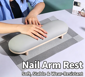 Russian Style <b>Nail</b> Arm Rest Solid Wood Base PU Leather Soft Sponge Manicure <b>Hand</b> Pillow Cushion For <b>Nail</b> Salon - Product Image 2