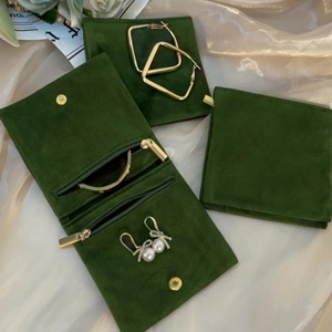 Sacs à bijoux en velours écologiques personnalisés avec fermeture éclair pour le rangement des colliers et des boucles d'oreilles, 3 tailles, impression de logo personnalisée disponible - Product Image 6