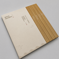 Impression de brochures immobilières de luxe personnalisées, vente directe d'usine OEM, papier kraft, estampage à chaud en or, motif vague nuageuse