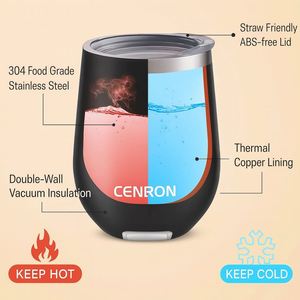 12oz Vacuum <b>Coffee</b> Wine Stainless Tumbler Smooth Rim Durable Powder Coat OEM/ODM Branding Corporate Promotional Drinkware - Product Image 3