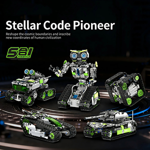 Jouets éducatifs, <span class=keywords><strong>kit</strong></span> de construction de <span class=keywords><strong>robot</strong></span> programmable 5 en 1, mode de contrôle double, jouet rechargeable pour enfants de 8 ans et plus - Product Image 4
