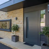CBMMART Portes d'entrée modernes à ouverture battante Portes de sécurité extérieures en bois et alliage d'aluminium et métal et fer Portes d'extérieur pour maisons