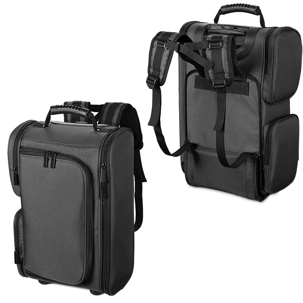 Custom Rollende Make-Up Trein Case 2 In 1 Make-Up Reisrugzak Draagbare Make-Up Case Met Wielen Cosmetologie Trolley Tas