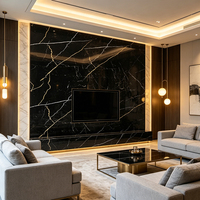 Panneau mural moderne en PVC effet marbre UV, haute brillance, écologique et étanche pour hôtels et villas