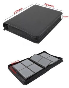 Carpeta con Cierre y 4 Bolsillos para Tarjetas, Capacidad para 128 Tarjetas, Material Exo-Tec, 16 Páginas de Carga Lateral (Negro) - Product Image 2