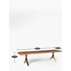Table basse en bois, mobilier d'extérieur moderne, table basse de luxe avec pieds en alliage d'acier doré, design très demandé - Product Image 5