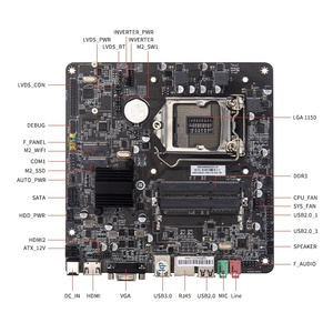 Thương hiệu mới Mini ITX H81 ATX Bo mạch chủ kép <span class=keywords><strong>DDR3</strong></span> * 2 hỗ trợ i3 i5 i7 128 GB SATA2 USB3.0 M.2 cho máy tính để bàn tất cả-trong-một PC máy tính - Product Image 2
