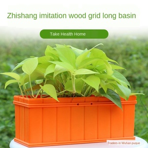 <span class=keywords><strong>Jardinera</strong></span> <span class=keywords><strong>Rectangular</strong></span> de <span class=keywords><strong>Resina</strong></span> Plástica para Flores, Suculentas y Vegetales, Diseño de Tira Larga - Product Image 3